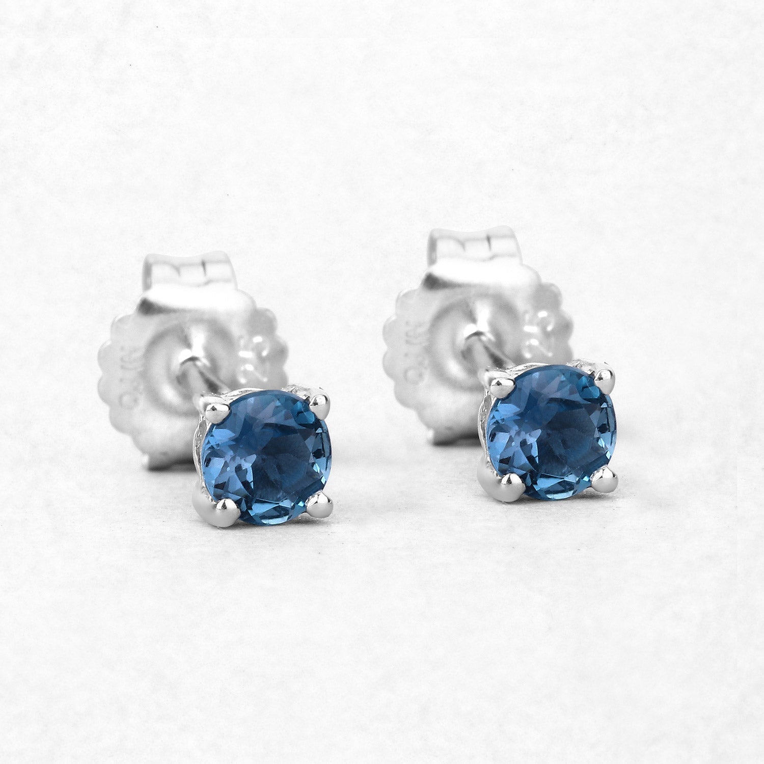 0.64 Carat Genuine London Blue Topaz .925 Sterling Silver Earrings DestGlow