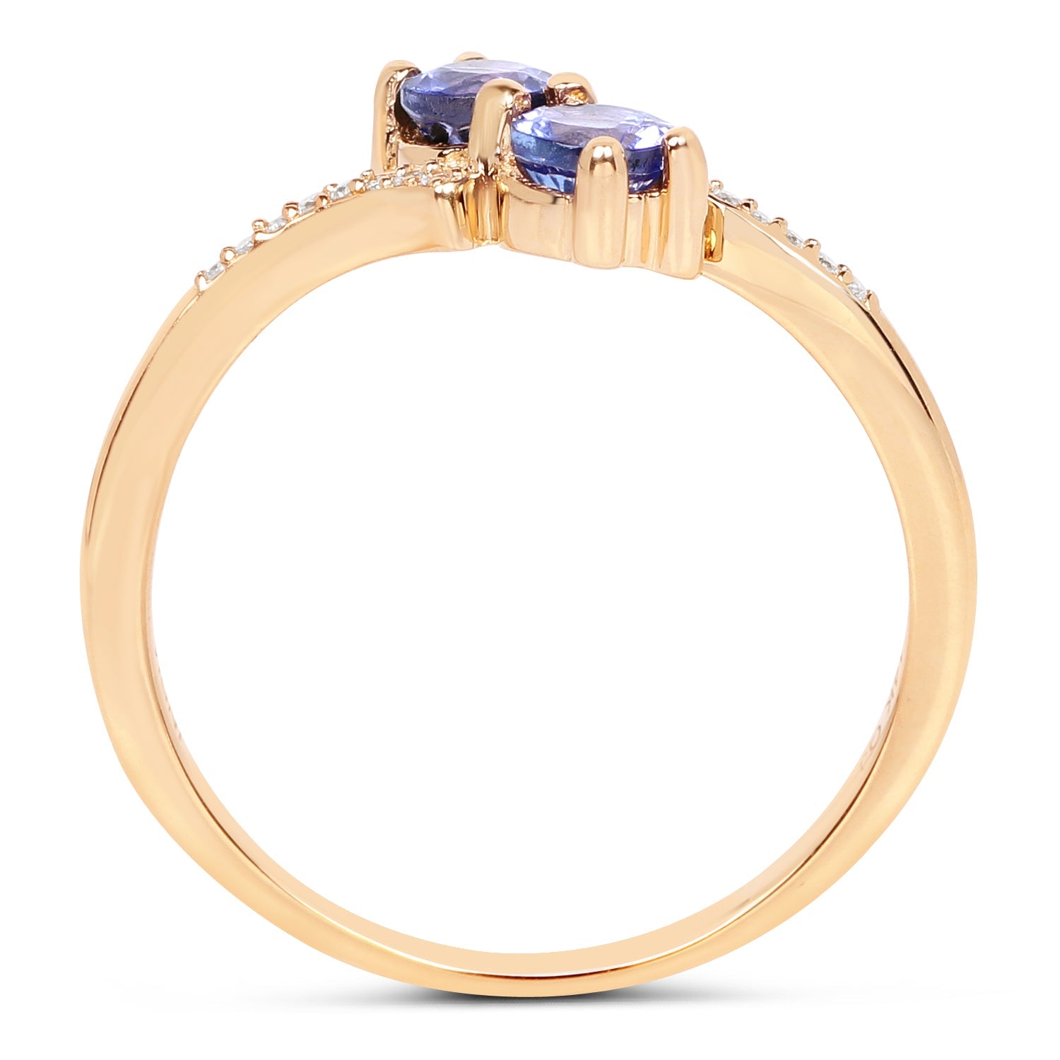0.51 Carat Genuine Tanzanite and White Diamond 14K Yellow Gold Ring by Bids.com