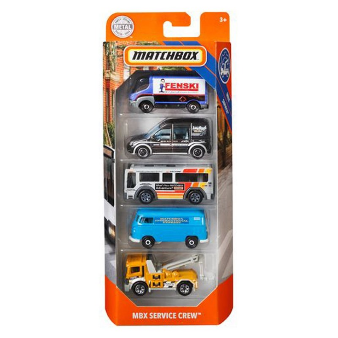 Matchbox MBX Service Crew 5-Pack Die-Cast Vehicles DestGlow