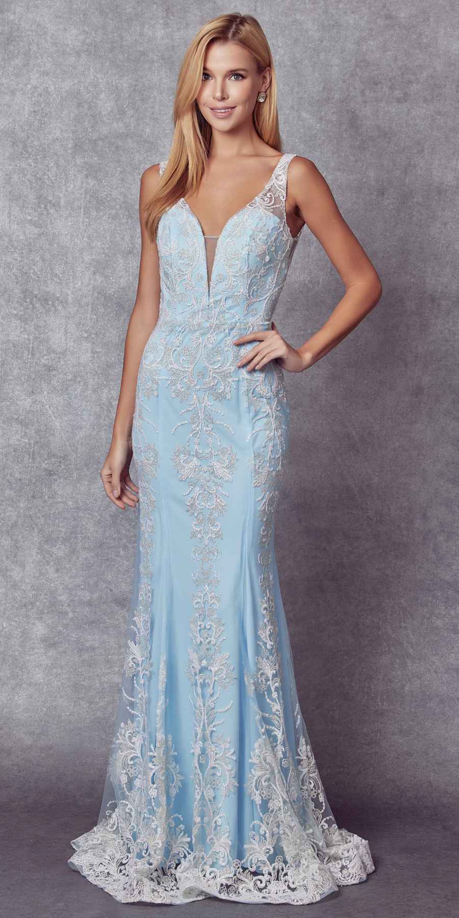 Juliet 277 Fancy Glitter Design Tulle Mermaid Dress by DiscountDressShop