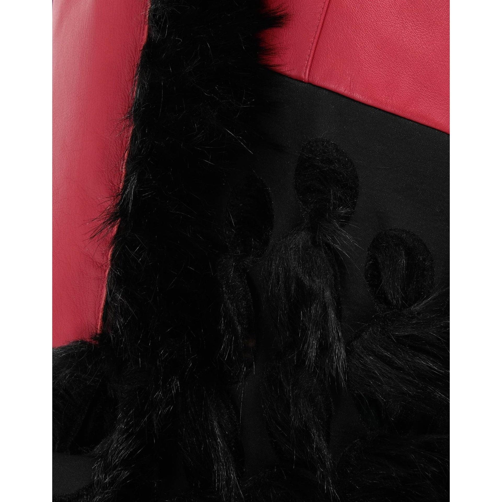 Maison Margiela Faux Fur Trimmed Leather Cape Jacket Women DestGlow