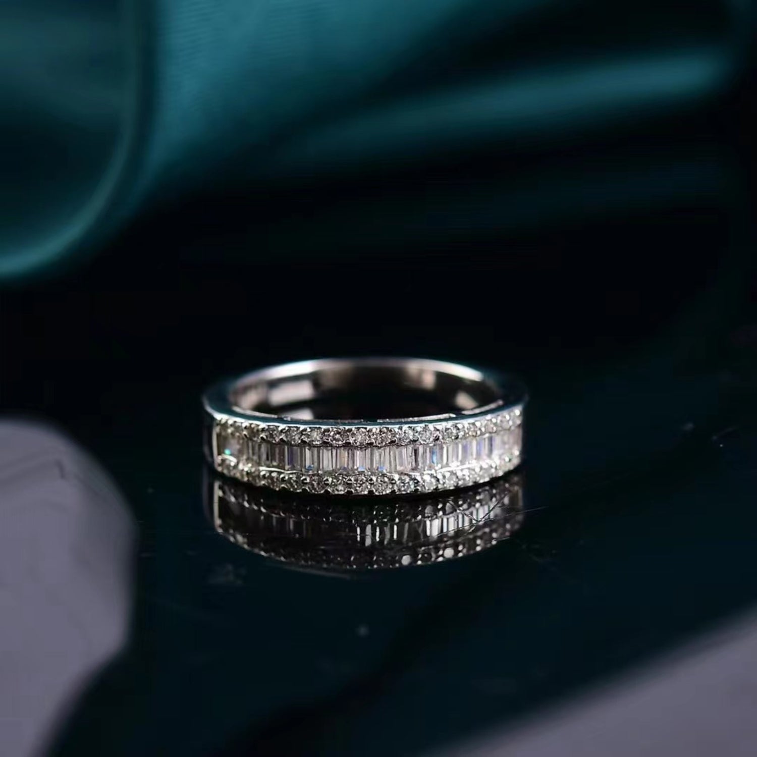 Sparkala™ Platinum Over Pure Sterling Silver Ring - DestGlow