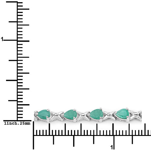 3.08 Carat Genuine Emerald .925 Sterling Silver Bracelet DestGlow
