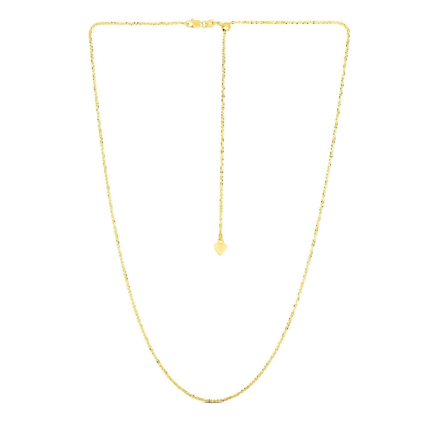 14k Yellow Gold Adjustable Sparkle Chain 1.5mm