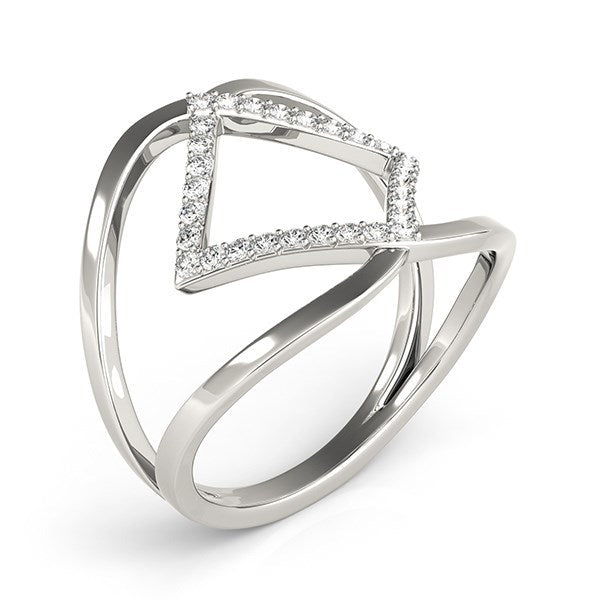 14k White Gold Interlaced Design Diamond Ring (1/5 cttw) by Bids.com