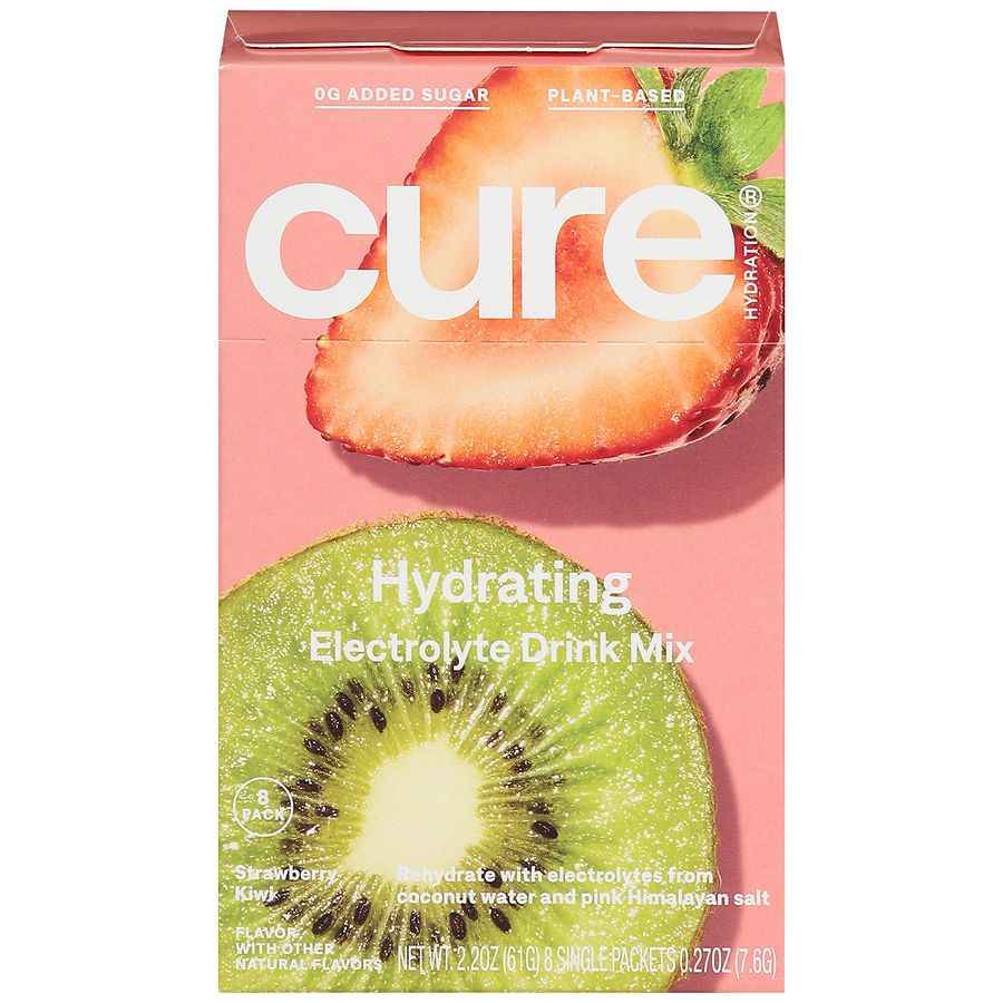 Cure Electrolyte Hydrating Drink Mix – Strawberry Kiwi (8-Pack Sticks)