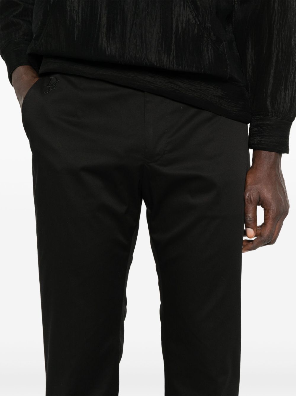 Dolce & Gabbana Men Logo-Embroidered Tapered Leg Cotton Trousers by Luosophy