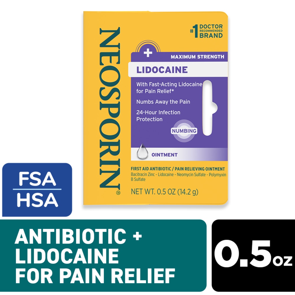 Neosporin Maximum Strength Ointment Lidocaine 0.5 Oz by Pasteur Pharmacy