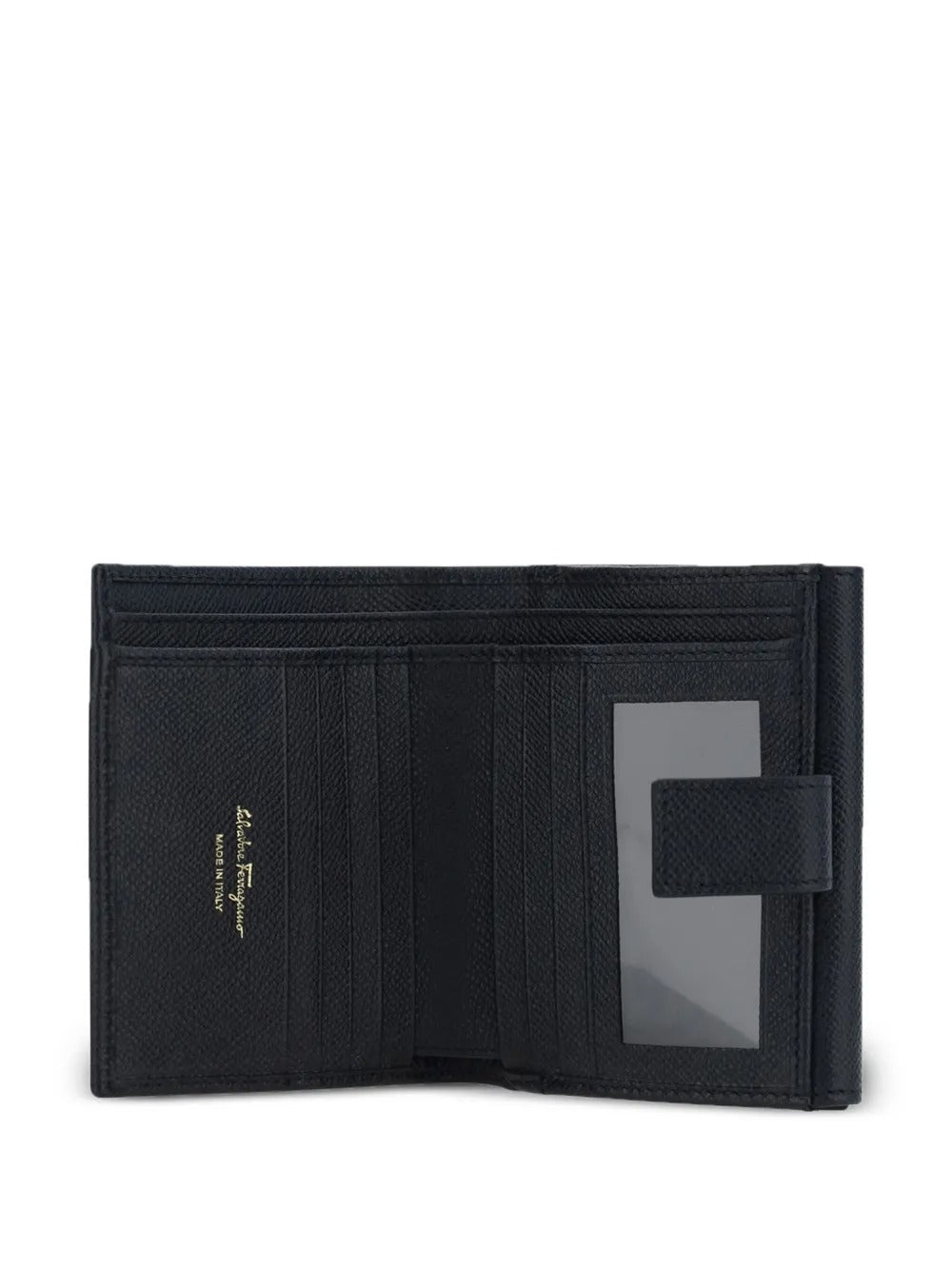 Ferragamo Women Hammered Leather Gold Gancini Compact Wallet by Luosophy