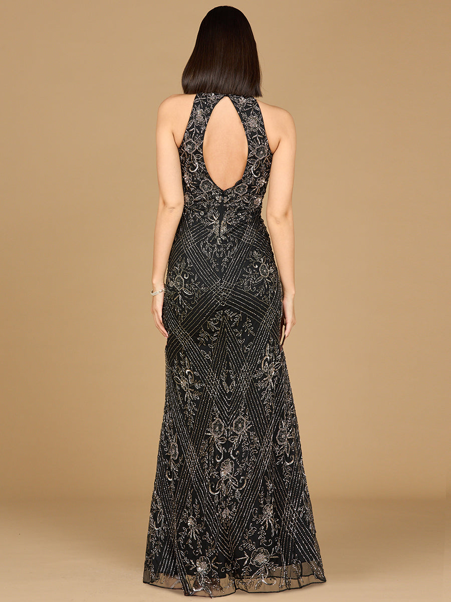 Halter Neck Beaded Dress by Lara New York