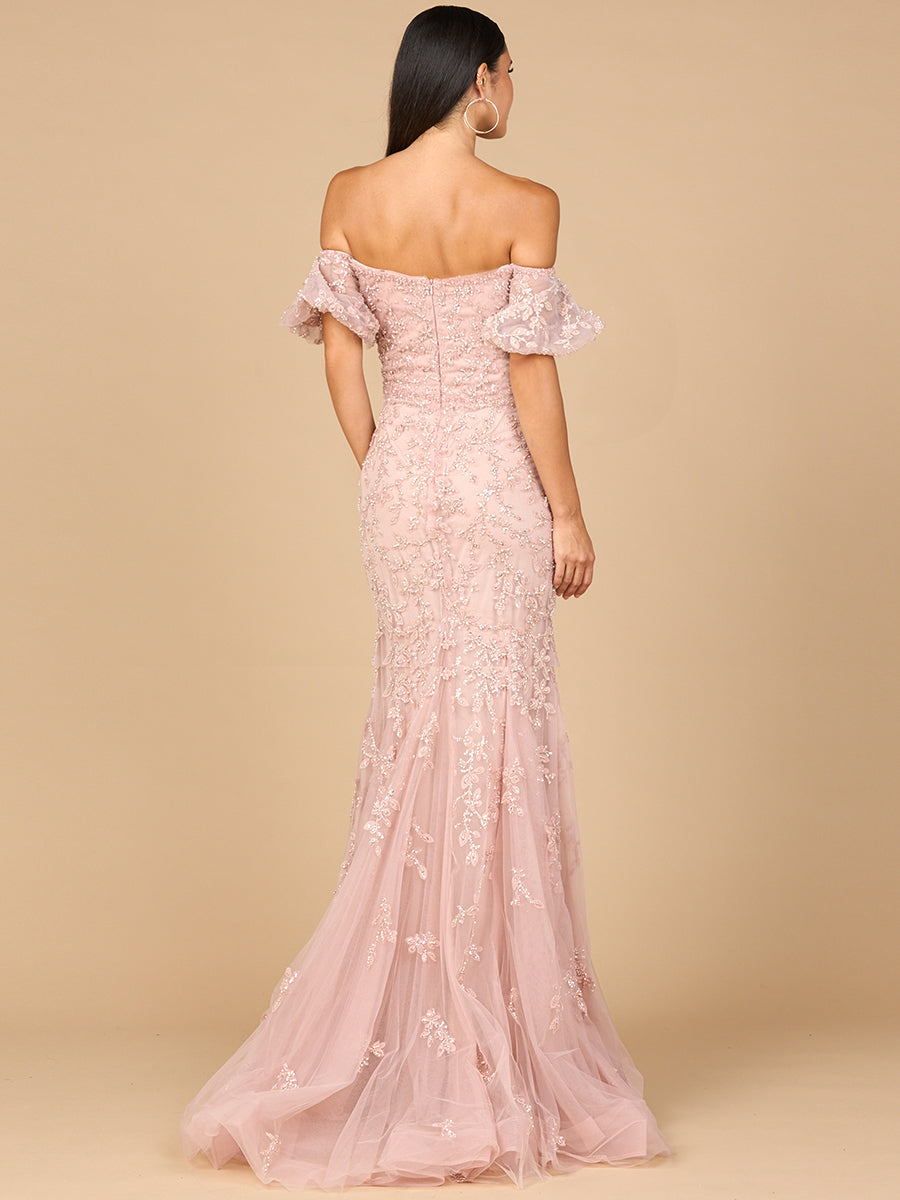 Lace, Off Shoulder Mermaid Gown by Lara New York
