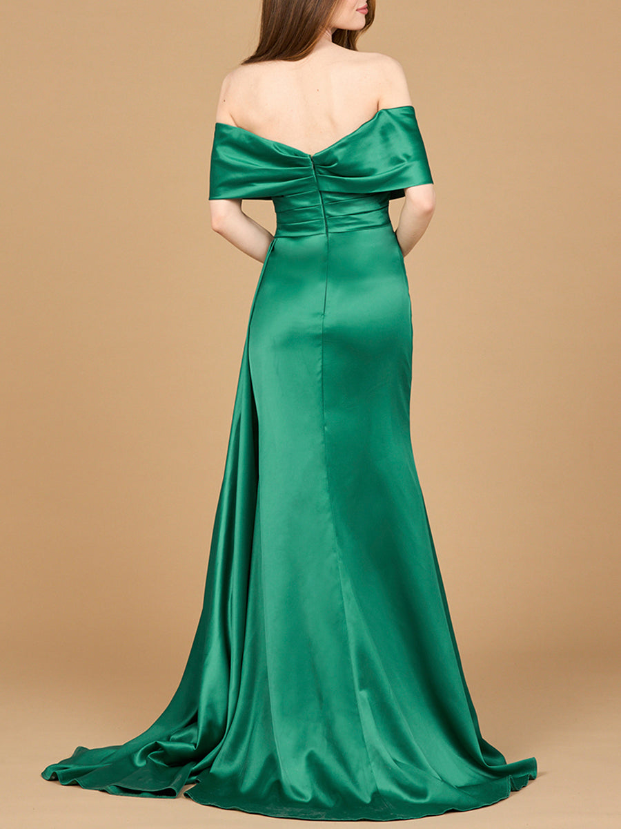 Off Shoulder Satin Dress by Lara New York