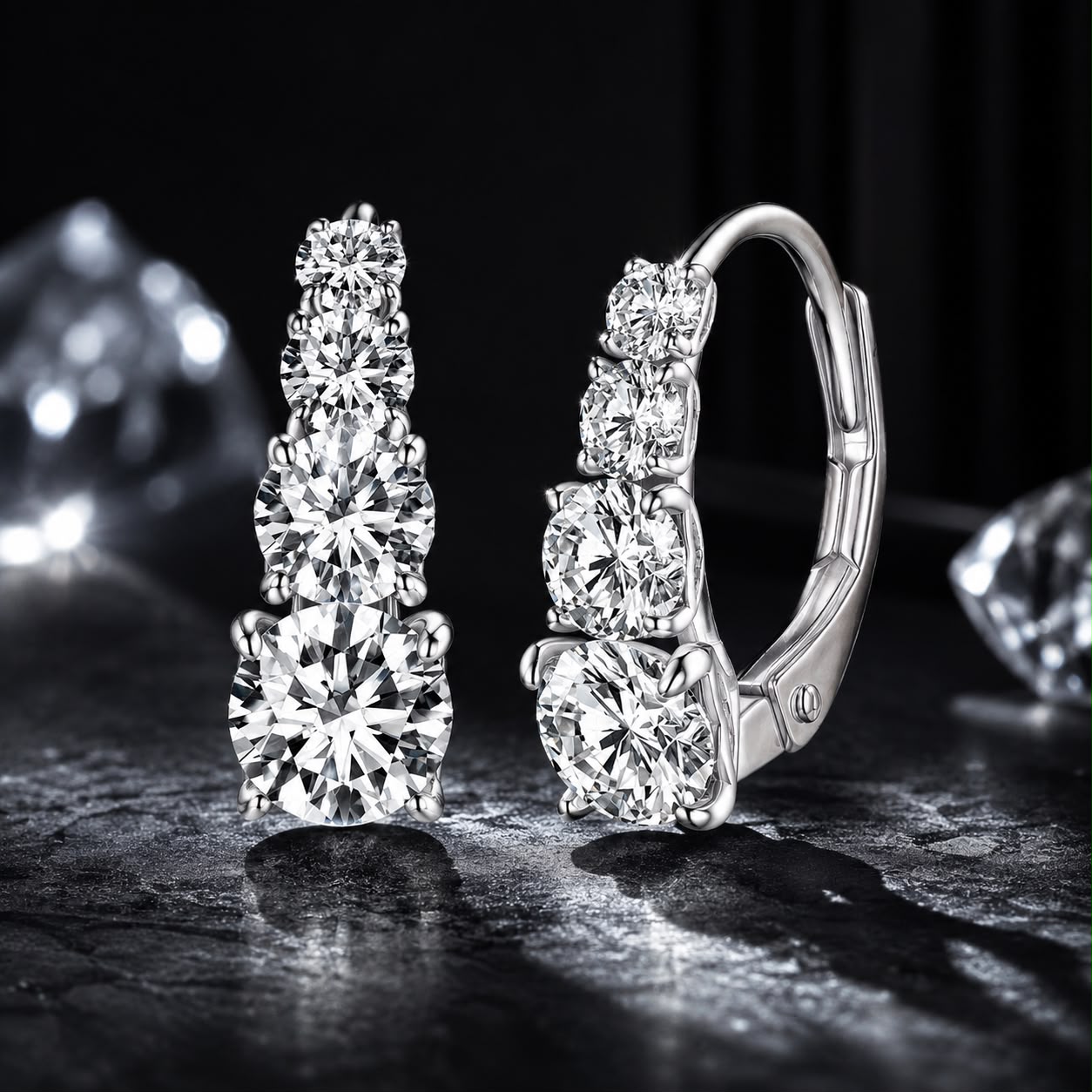 S925 Sterling Silver 0.50 Carat Moissanite Earrings for Women DestGlow