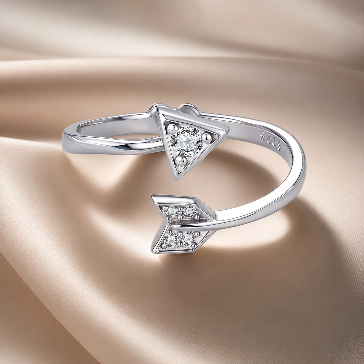 925 Sterling Silver White Gold Plated Pavé CZ Rings for Women DestGlow