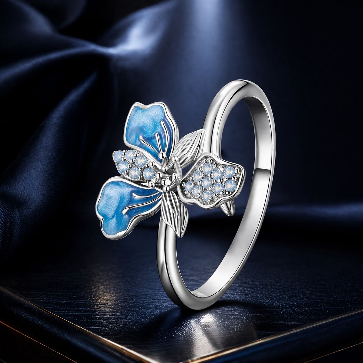 925 Sterling Silver Opal Enamel Ring for Women DestGlow
