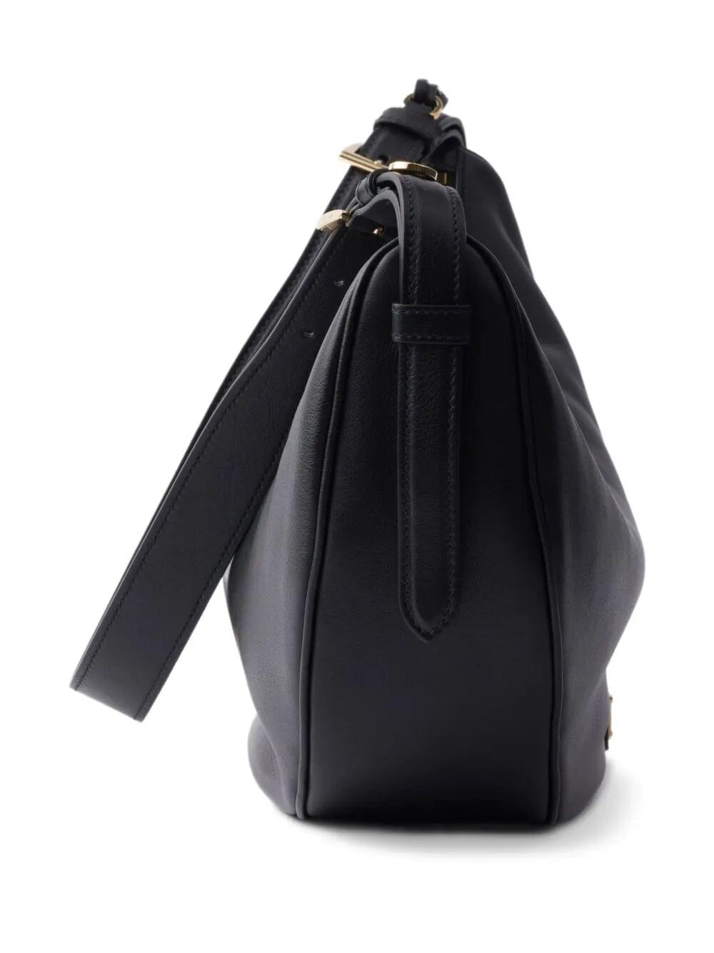 Prada Women Prada Demi-Lune Large Leather Shoulder Bag