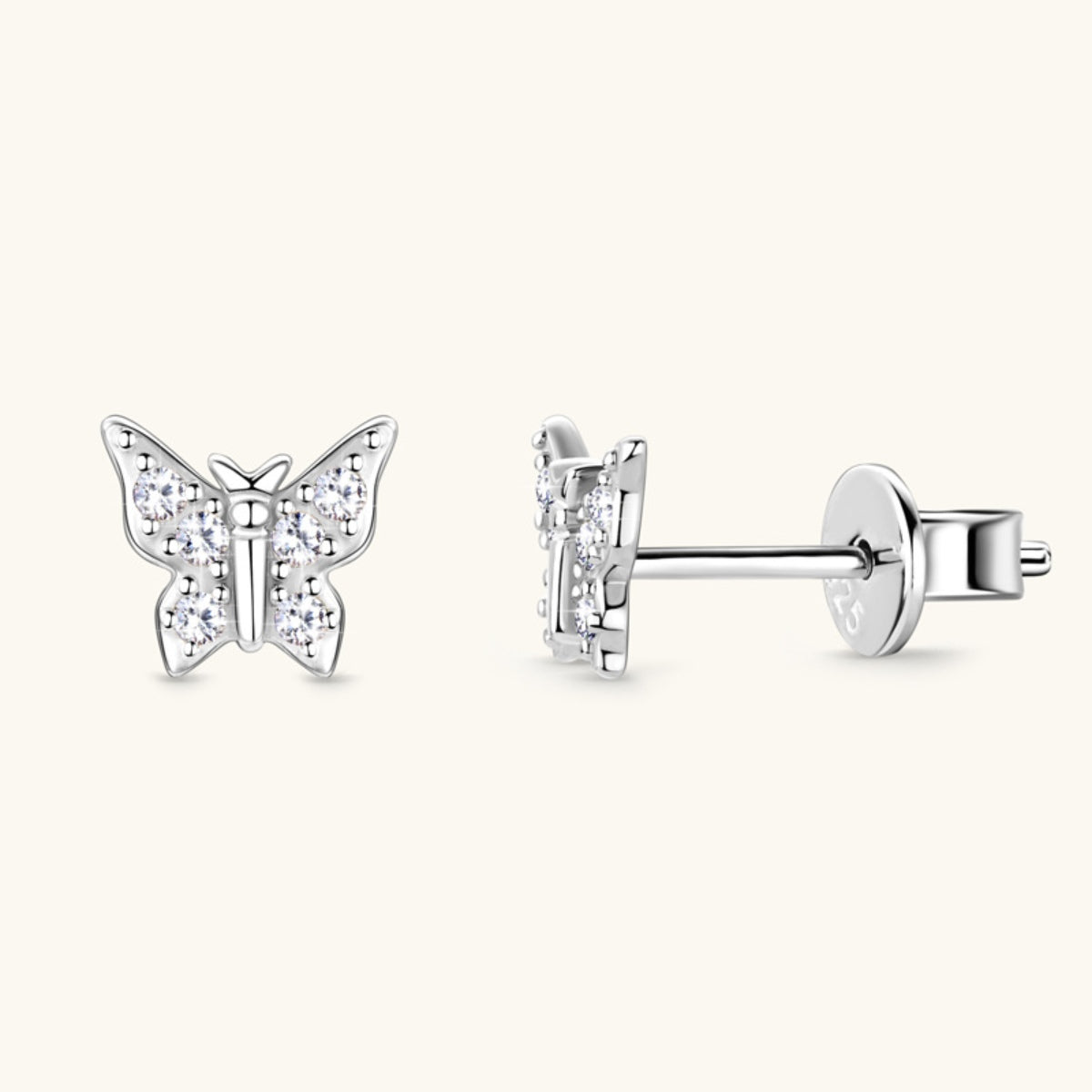 Sparkala™ Pure Sterling Silver Butterfly Stud Earrings - DestGlow