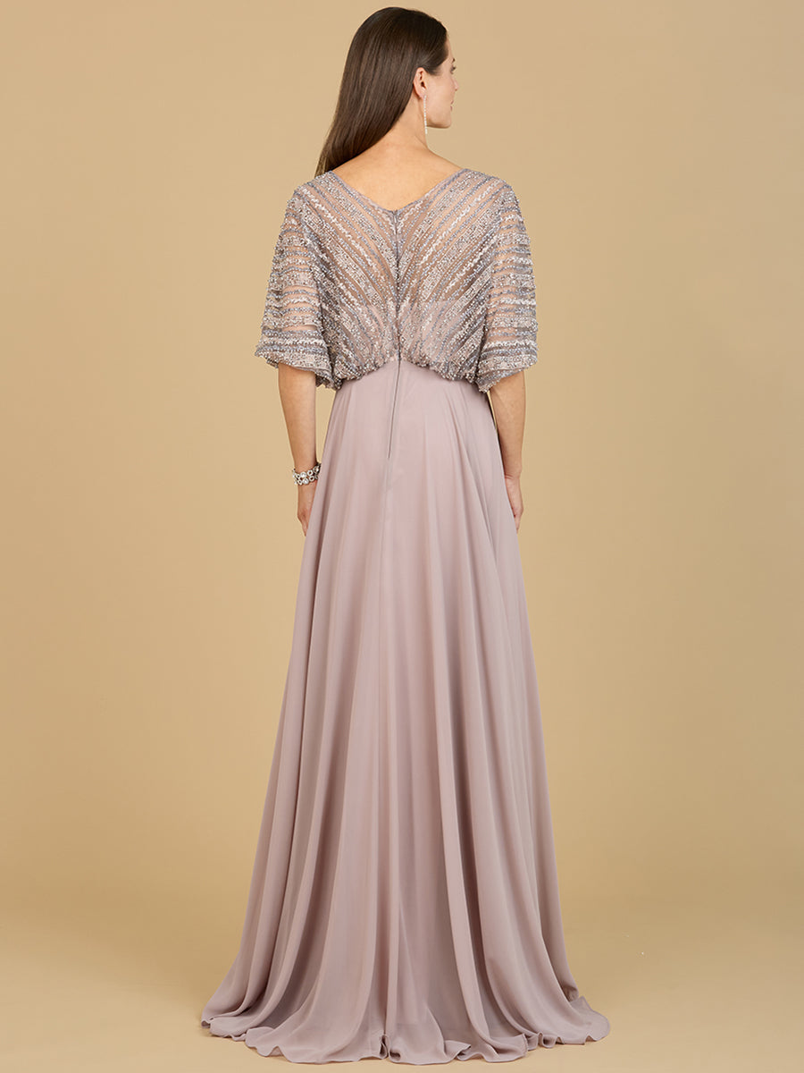 Chiffon A-line Long Gown by Lara New York