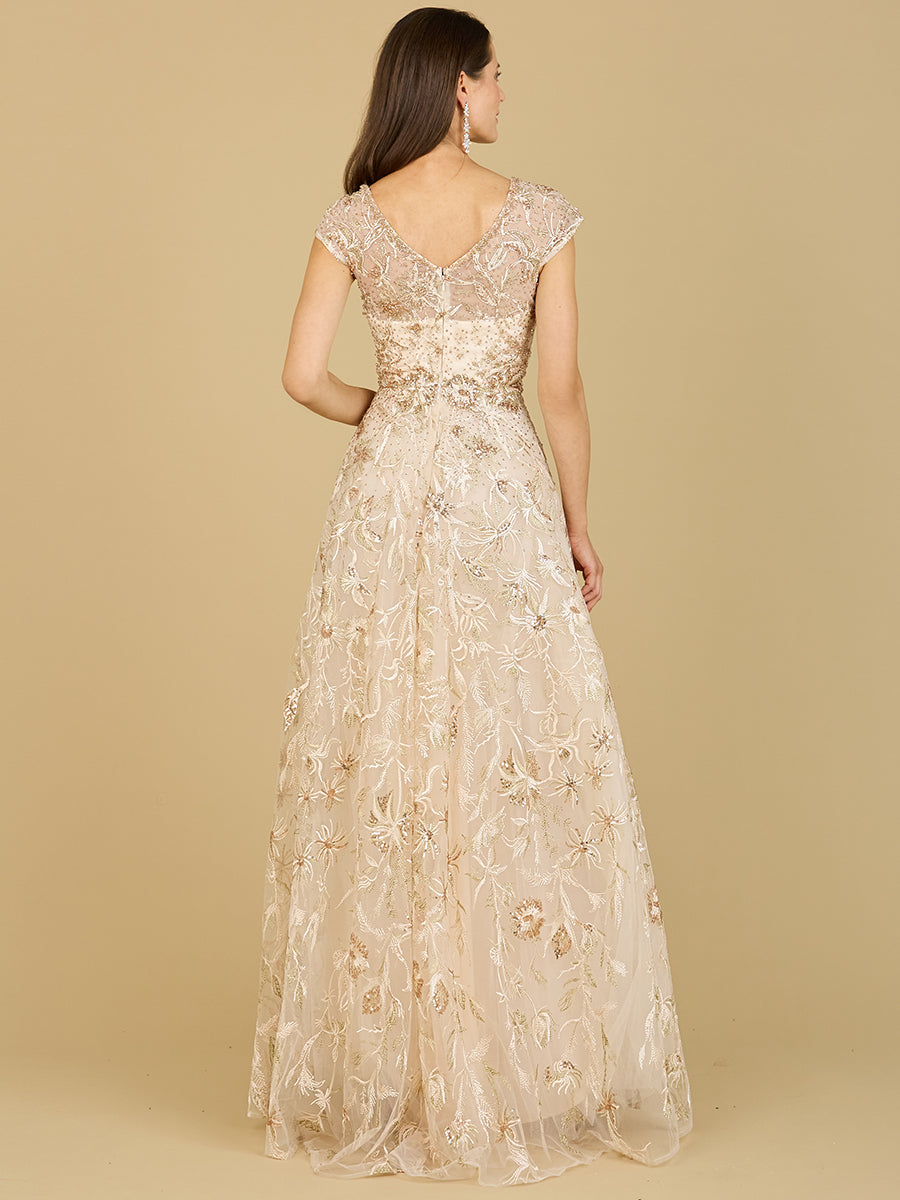 Lace Embellished A-Line Dress by Lara New York