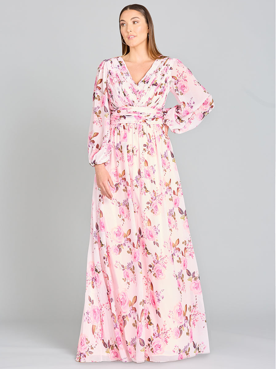 Long Sleeve Print Dress - OUTLET by Lara New York