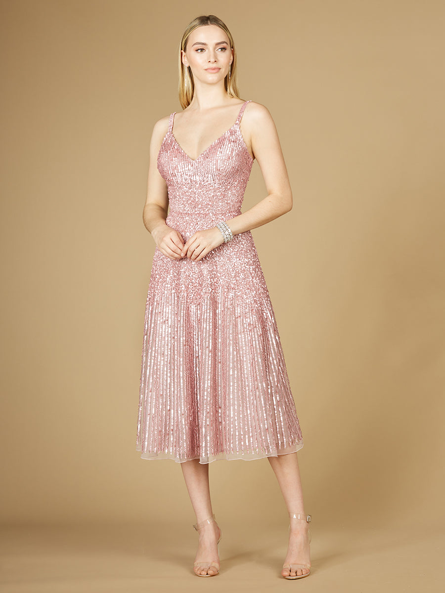 Flowing, Sequin Midi Dress by Lara New York