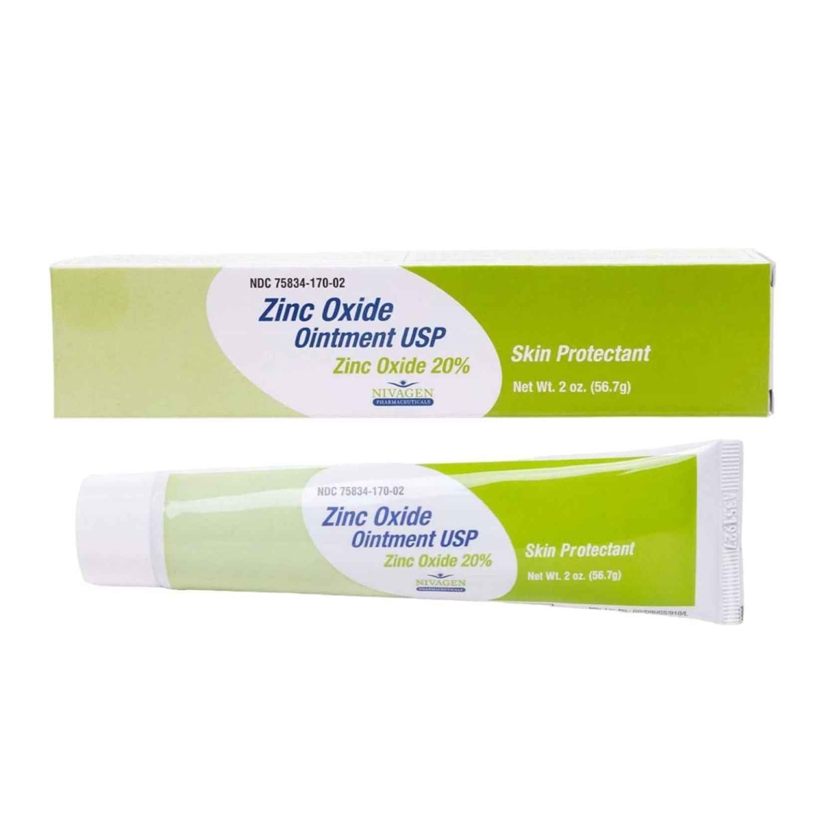 Nivagen Zinc Oxide 20% Ointment USP – Skin Protectant – 2 OZ