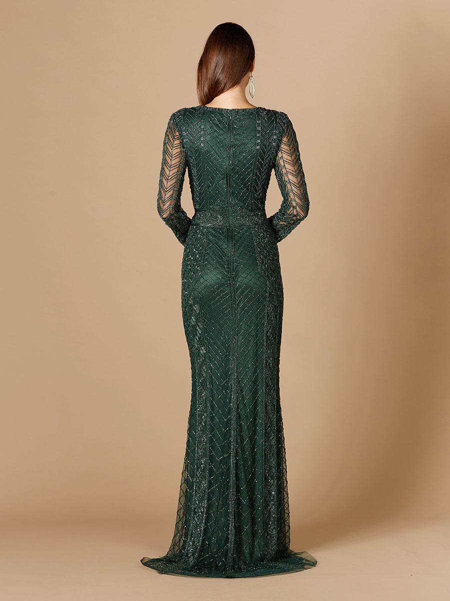 Long Sleeve Beaded Dress by Lara New York