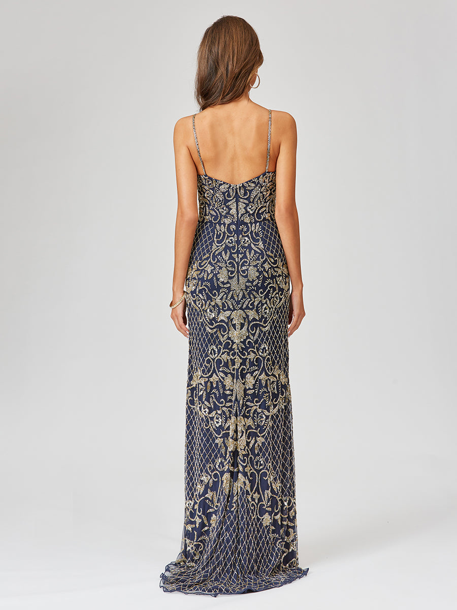 Beaded Tank Dress with Slit - OUTLET by Lara New York
