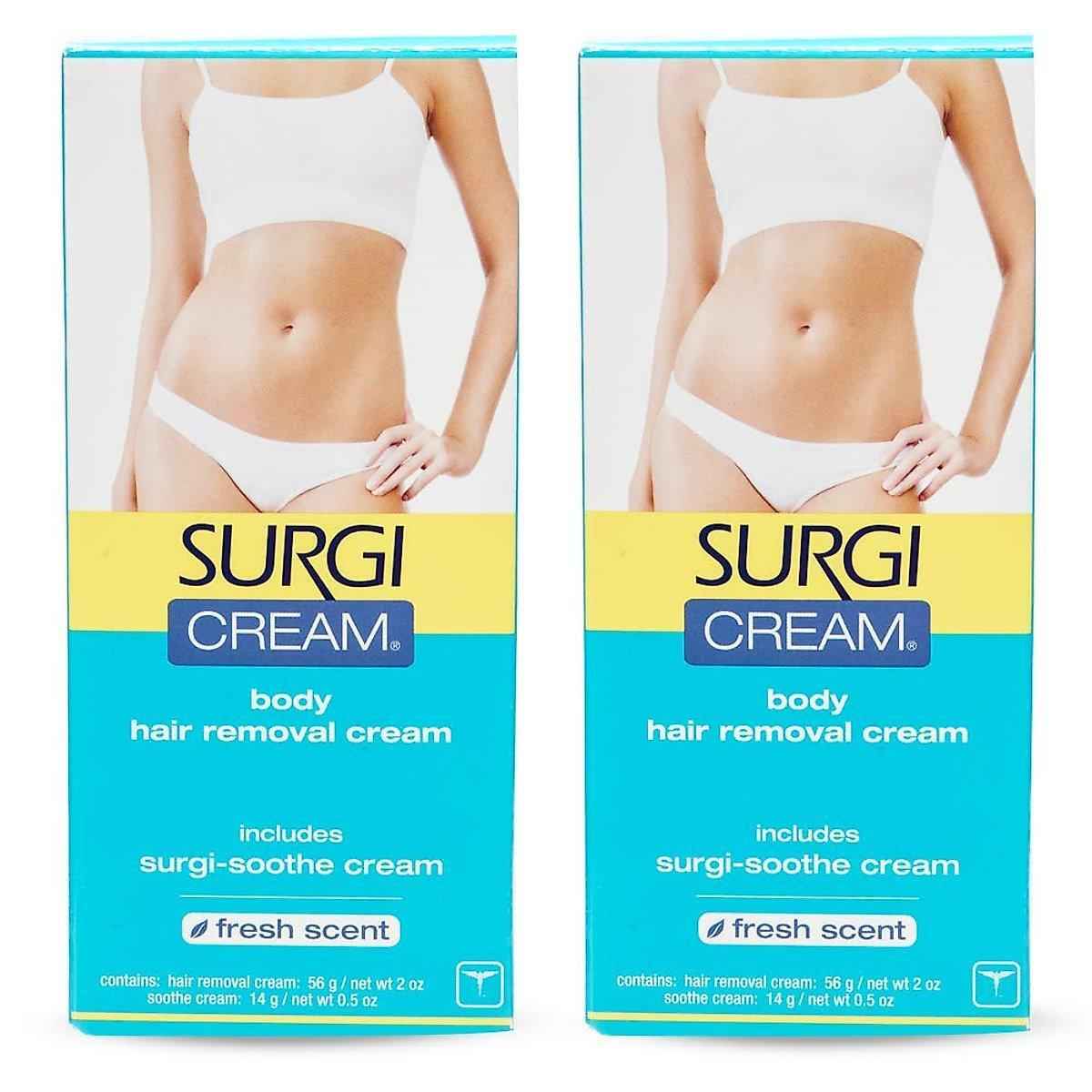 Surgi Cream Body Hair Remover Cream, Fresh Scent, 2 Oz