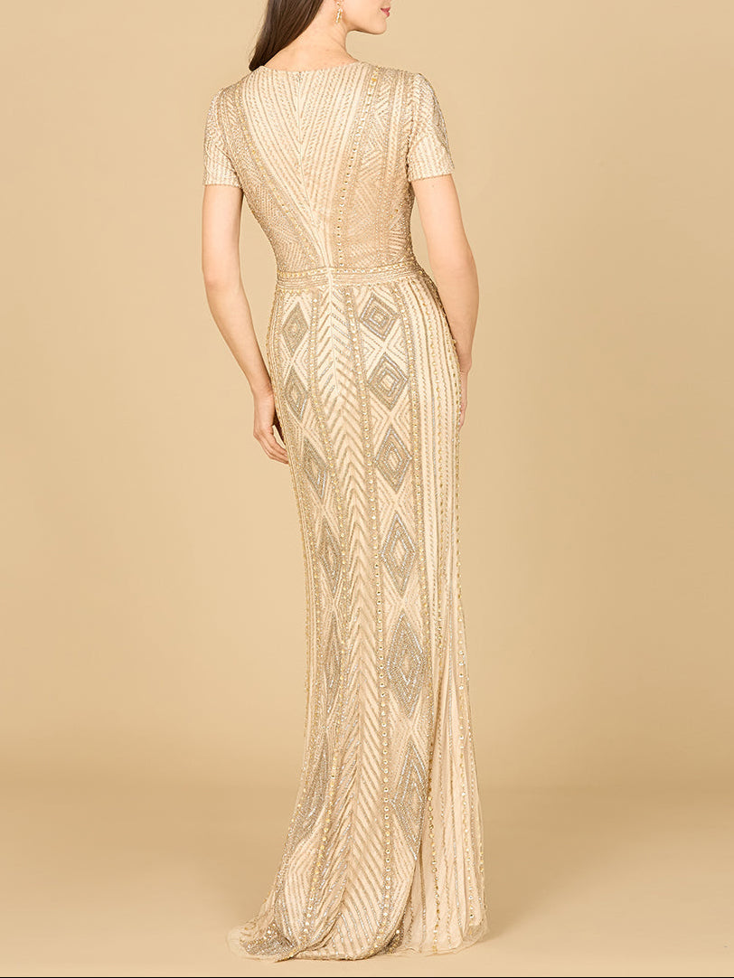Lara 29606 - Closed Back, Cap Sleeve Dress by Lara New York