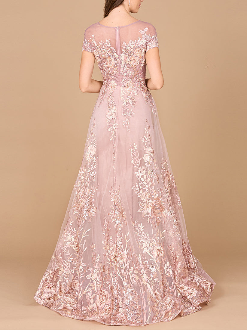 Lara 29619 - Beautiful Lace Applique A-line Ball Gown by Lara New York