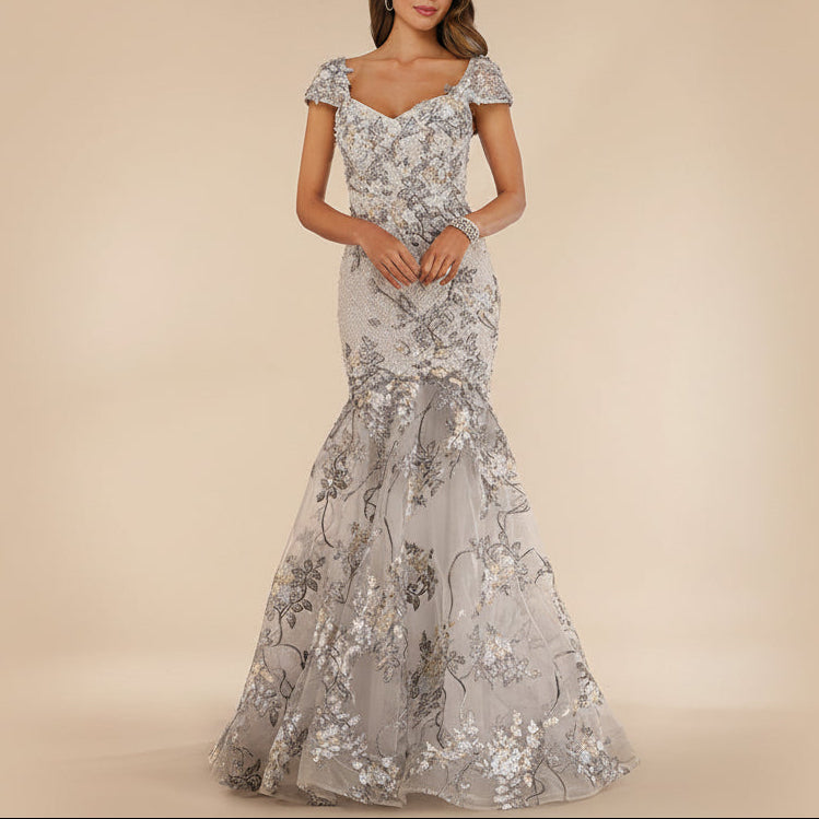 Lara 29642 - Cap Sleeve Mermaid Gown by Lara New York