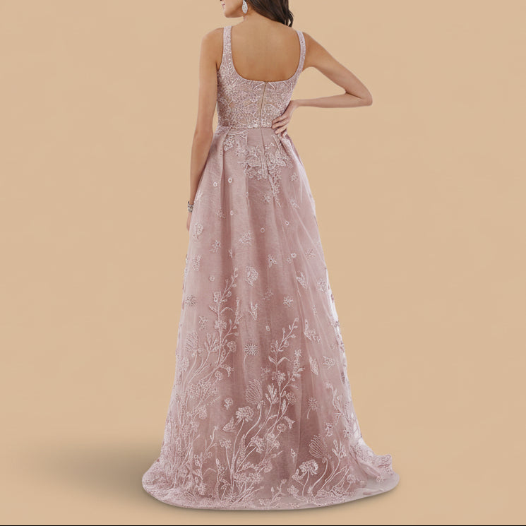 Overskirt Lace Fitted Gown by Lara New York