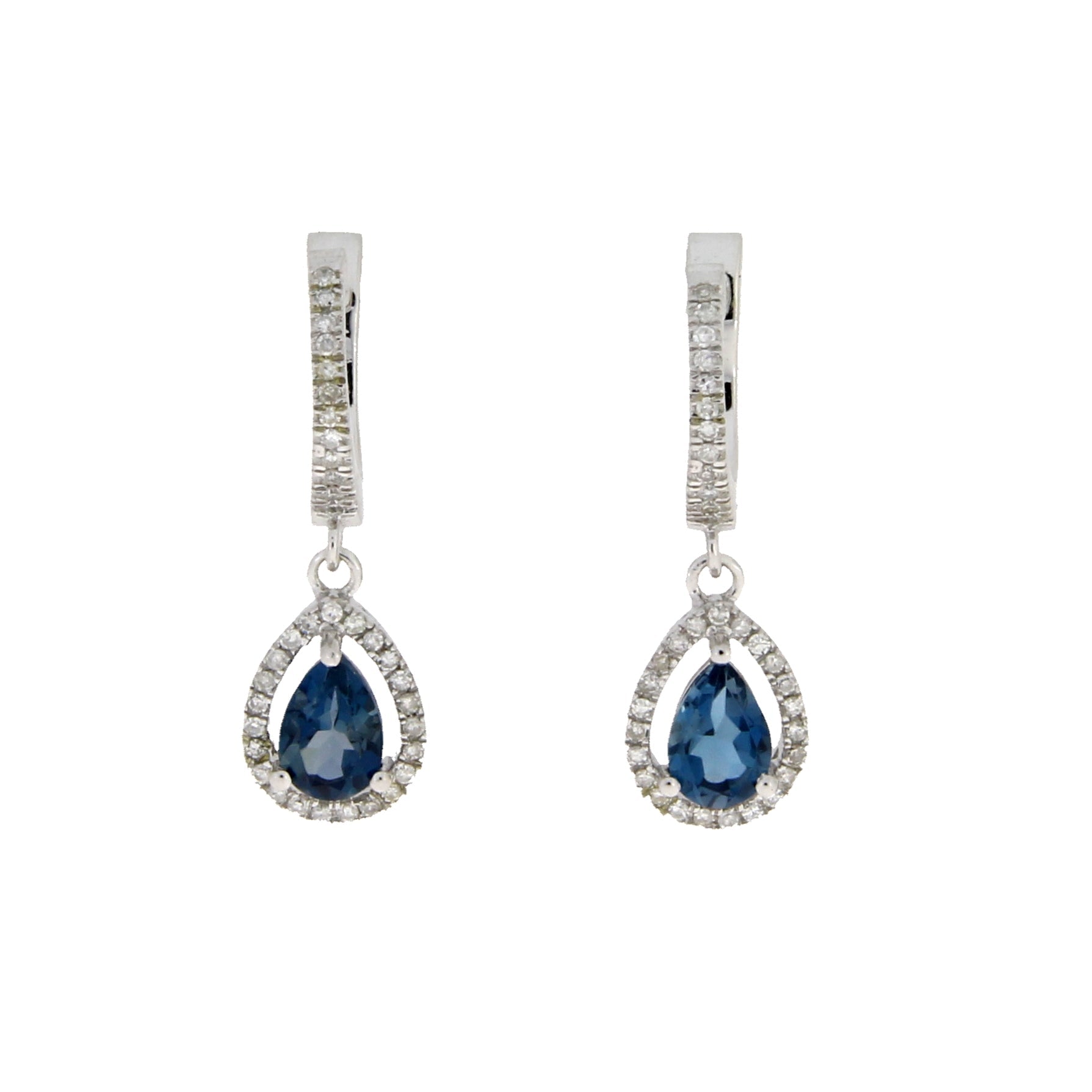 .88ct London Blue Topaz Dangle Earrings 14KT White Gold by Bids.com