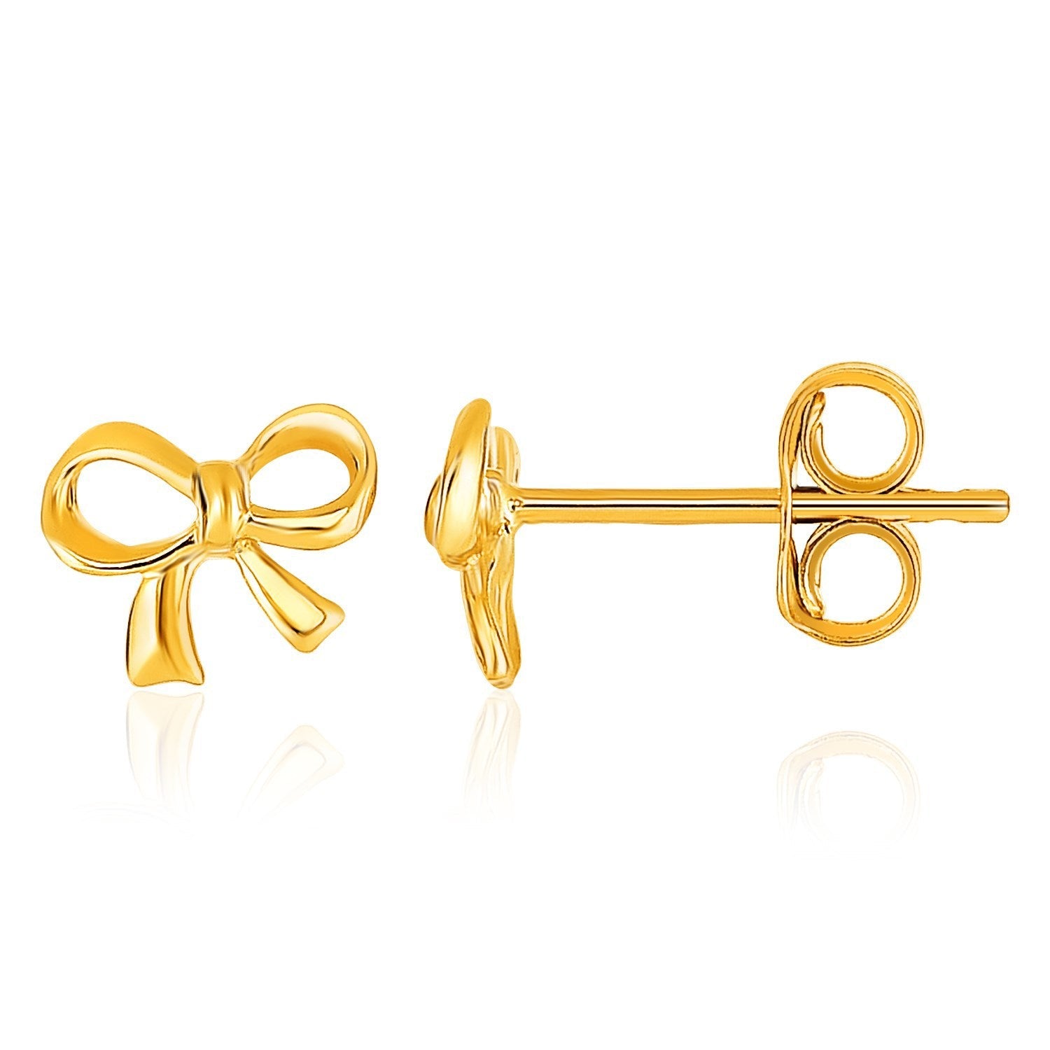 14k Yellow Gold Bow Style Post Earrings by Bids.com