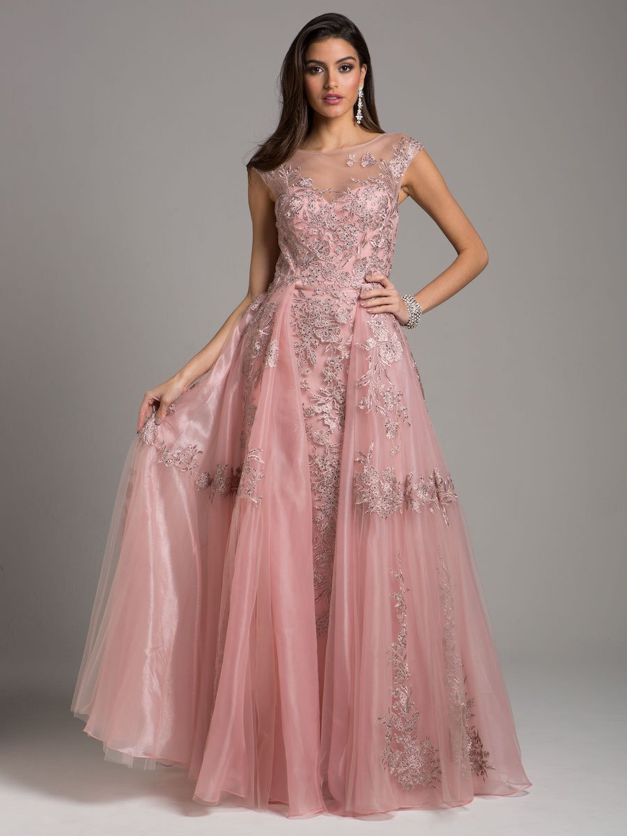 Lara 29946 - Organza Ballgown With Overskirt by Lara New York