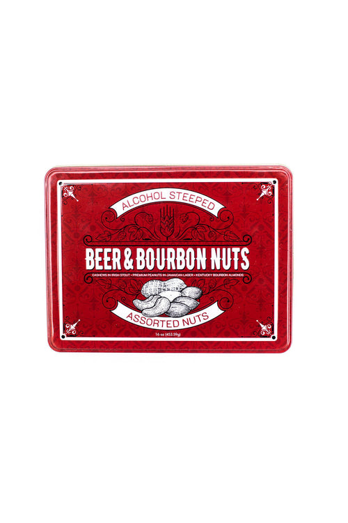 Beer & Bourbon Liquor Nuts Gift Tin for Men - 3 Spirit-Inspired Flavors