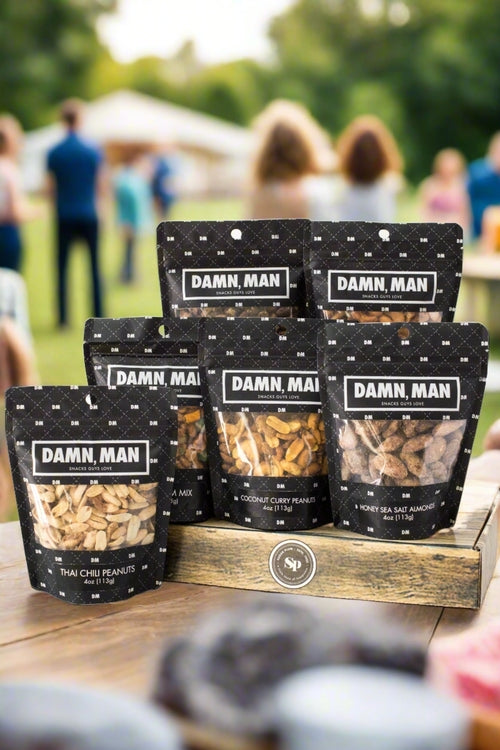 Gourmet Manly Nut Gift Box for Men - 6 Unique Handcrafted Snacks