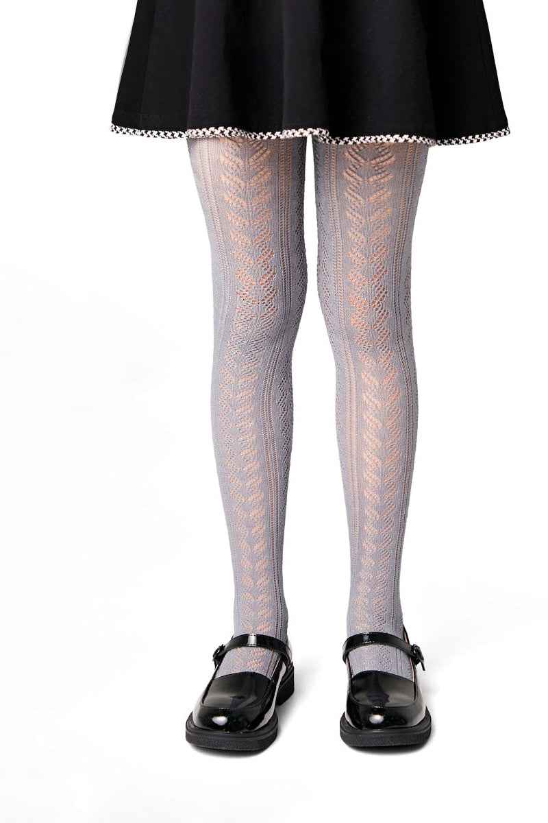 Conte-Kids Cotton Tights Miss 617 - Lace Pattern
