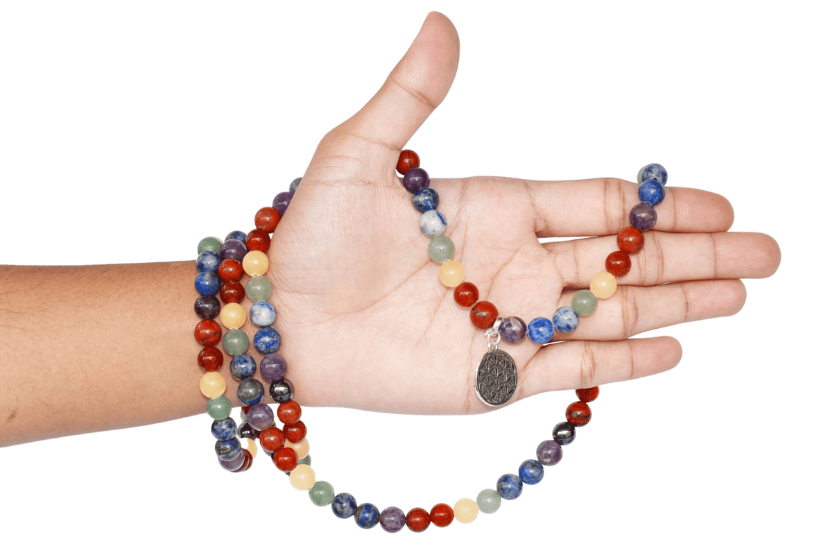 7 Chakra Beads Mala Bracelet, 108 Prayer Beads Necklace DestGlow