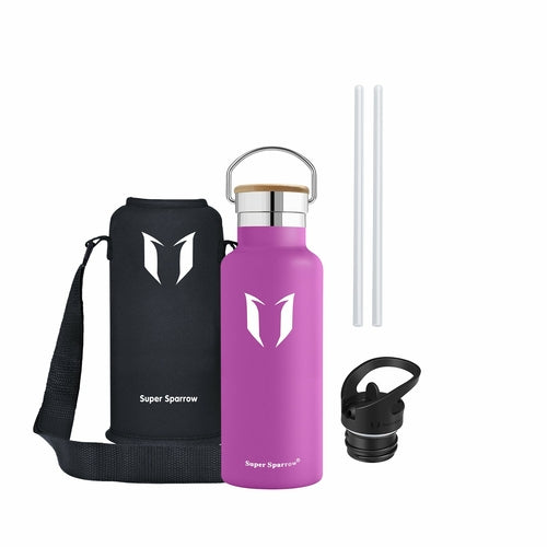 Insulated Stainless Steel Water Bottle - 17oz/500ml Double Wall Vacuum Flask