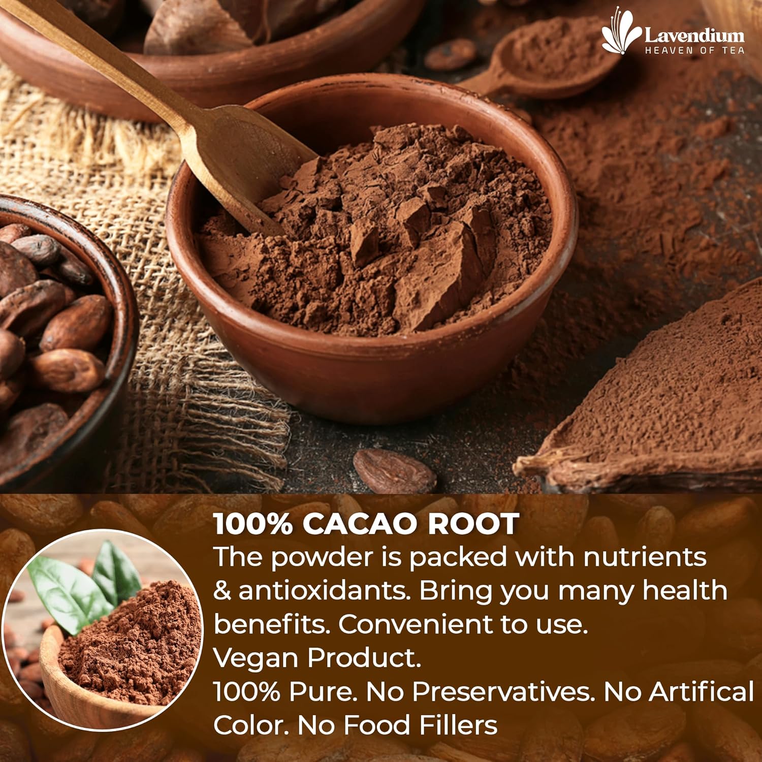 Cacao Powder, 25oz (1.56 lbs), 100% Natural & Pure, Unsweetened, Rich Chocolate Flavor, Perfect for Baking & Smoothies by FreshDrinkUS - Natural and Premium Herbal Tea