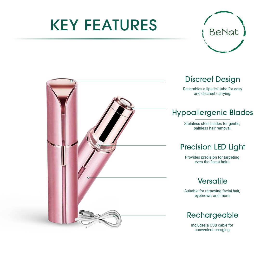 The Effortless Beauty Kit -Facial Hair Remover, Eyebrow Trimmer & Heated Eyelash Curler Set