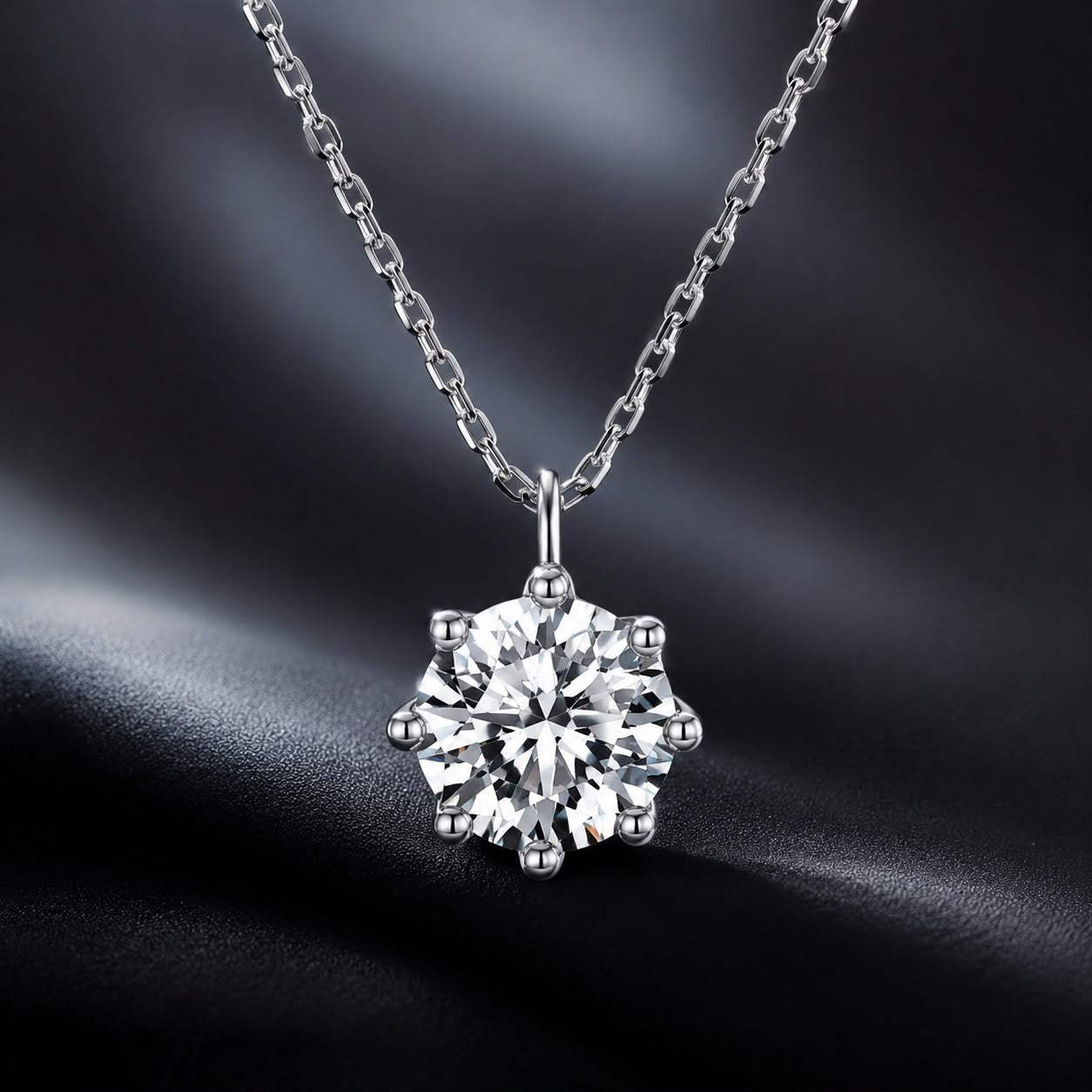 925 Sterling Silver Plated Platinum Moissanite Necklace 39+5cm for Women DestGlow