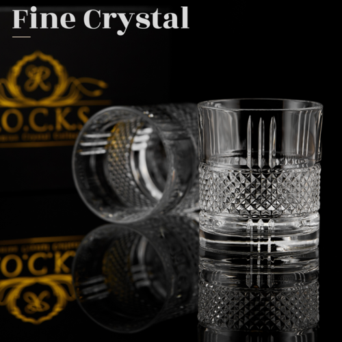 Premium Reserve Crystal Tumbler Set with Cooling Stones
