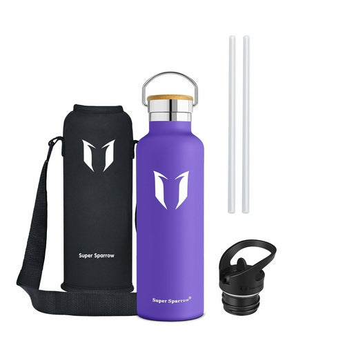 Insulated Stainless Steel Water Bottle - 25oz/750ml Extra Large Vacuum Flask