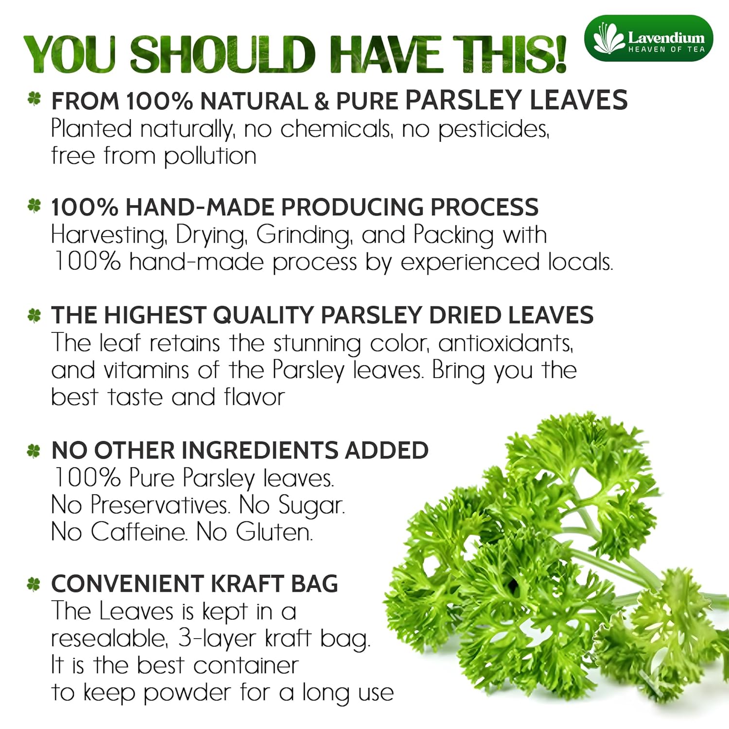 Premium Dried Parsley Leaves – 100% Pure, Non-GMO, Gluten-Free, Vegan – Aromatic Culinary Herb for Cooking, Garnish, and Seasoning by FreshDrinkUS - Natural and Premium Herbal Tea