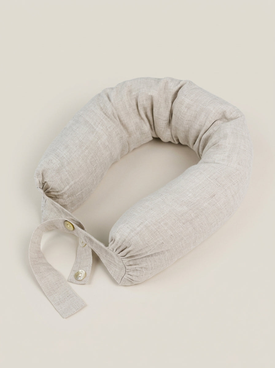 Linen Adjustable Neck Support Travel Pillow DestGlow