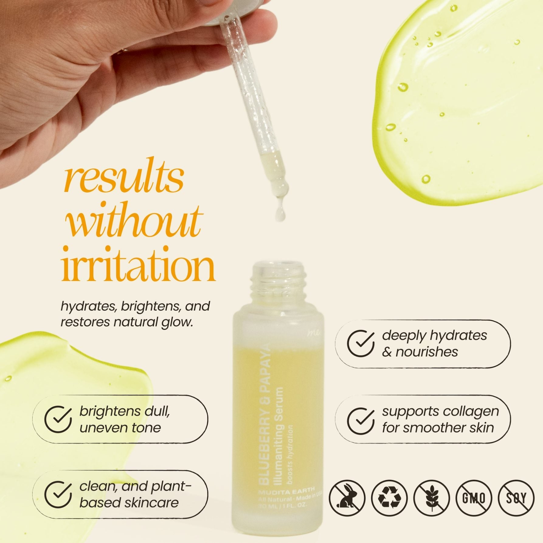 Blueberry & Papaya Illuminating Serum by Mudita Earth
