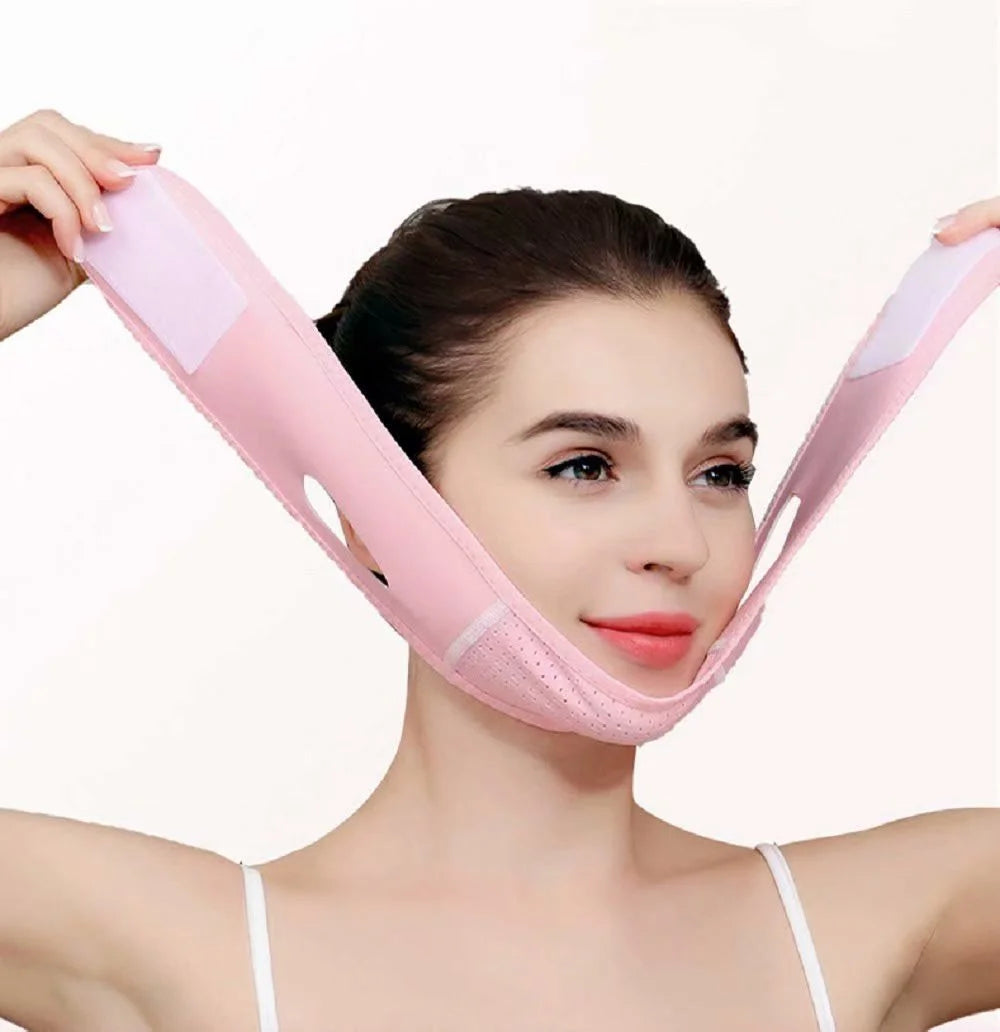 Reusable V Line Mask,V Shaped Face Mask for Sagging,Refined Jawline Support Strap,Adjustable Facial Slimming Strap,Chin up & Face Lifting Belt by Korean Skin Care